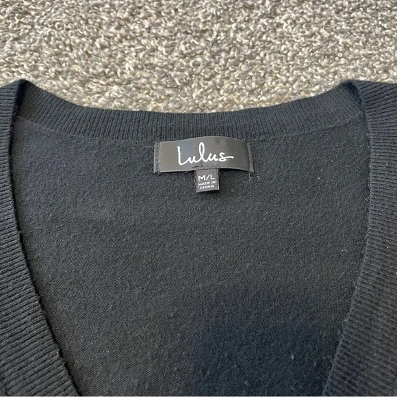Lulu's Classic Black Knit Sweater Dress Size M/L - Picture 10 of 10